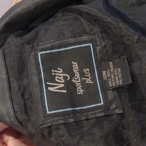 Black Button Up and Waist Tie Rain Jacket 20W Naji Sportswear - Picture 7 of 7